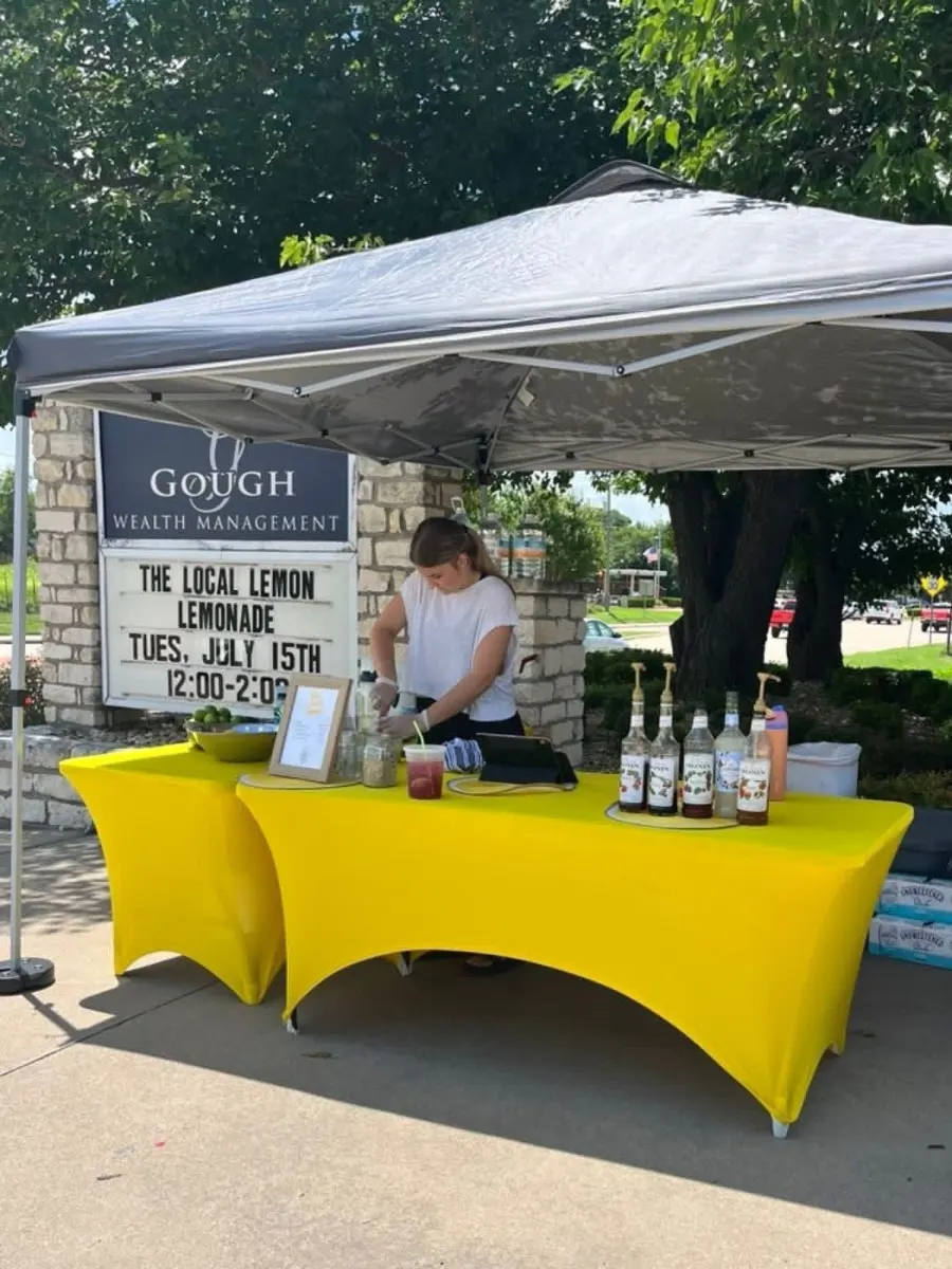 The Gough Wealth Management lemonade stand, part of their community involvement